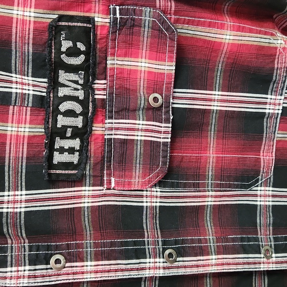 Mens Shirt, Harley-Davidson, XL, Red Plaid - Picture 2 of 6